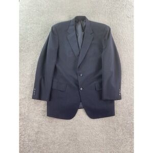 Brooks Brothers Suit Jacket 46 L Blue Wool Houndstooth Luxury Premium Designer